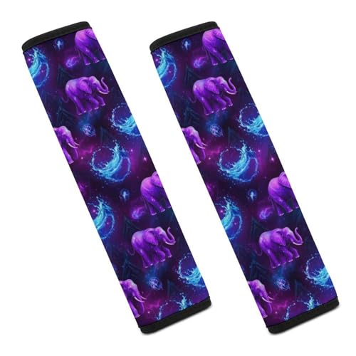 Universal Fit Elephant Purple Print Seat Belt Shoulder Pad for Adult Use, Most Cars, 1 Pair Harness Pads Strap Anti-Slip Pad - color: Pattern 1187