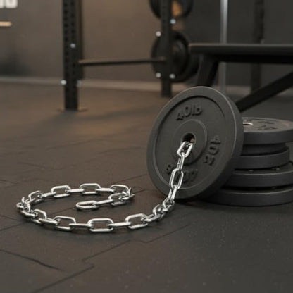 1 PC Weighted Dip Belt with Iron Chain, Heavy Duty Strength Training Attachment for Pull Ups and Dips
