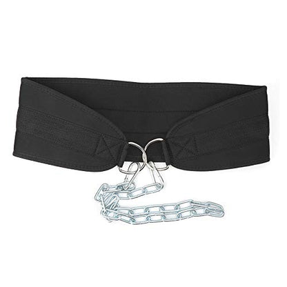 Duty Weighted Dip Belt for Pull Ups Dips Leather Finished Nylon Belt with Dual Steel Rings Fit for Men and Women Gym Strength Training Equipment