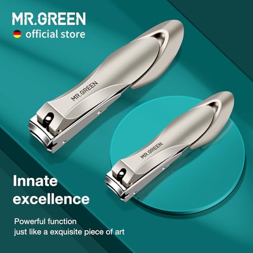 MR.GREEN Nail Clippers Stainless Steel Anti Splash Fingernail Cutter Manicure Tools Bionics Design Pedicure Scissor Nail Trimmer (Nail Clipper (Medium)+Nail File) - color: Nail Clipper (Medium)+nail File