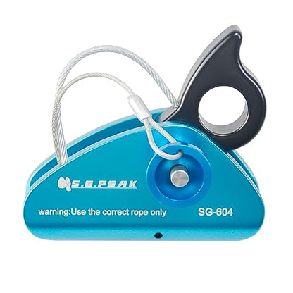 Detachable Climbing Ascender 15kN Rope Grab Ascender, Flip Line Adjuster, Fall Protection Belay Device for Rock Climbing,Tree Arborist/Fit for 11~13 MM Rope - color: Blue-detachable