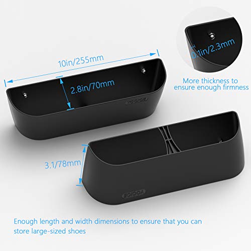 Wall Mounted Shoes Rack 3Pack with Sticky Hanging Strips, Plastic Shoes Holder Storage Organizer,Door Shoe Hangers (Black) - color: Black