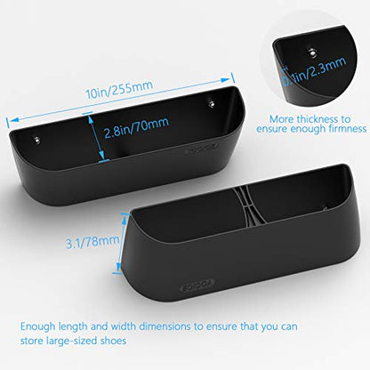 Wall Mounted Shoes Rack 4Pack with Sticky Hanging Strips, Plastic Shoes Holder Storage Organizer,Door Shoe Hangers (SM03-Black-4) - color: SM03-Black-4