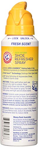 Arm & Hammer Odor Defense Shoe Refresher Spray, Fresh Scent, 4 oz (Pack of 2) - size: 4 Ounce (Pack of 2)
