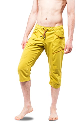 Ucraft "Xlite Rock Climbing Bouldering and Yoga Knickers ¾ Men's and Women's Capri Pants. Lightweight, Stretchy, Breathable - color: Yellow, size: Small
