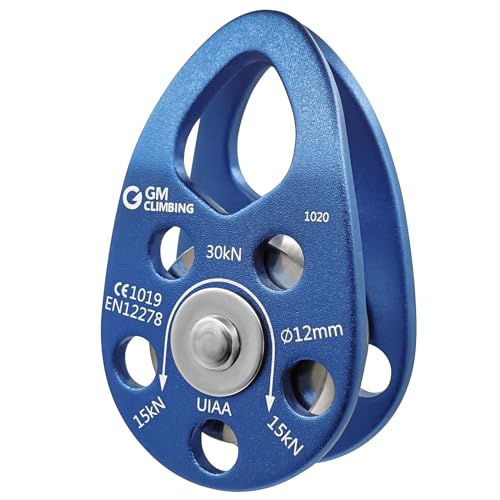 GM CLIMBING Swing Cheek Micro Pulley 30kN CE UIAA Certified - color: Ball Bearing | Blue-One Unit