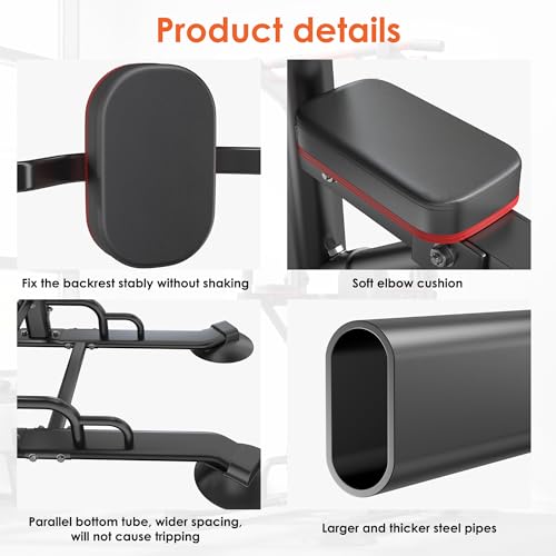 SogesGmae Power Tower Pull Up Rack Dip Station ,10 Adjustable Height Dip Stand Strength Training Free Standing Pull Up Bar for Home Gym Workout,Multi-Functional ,Black