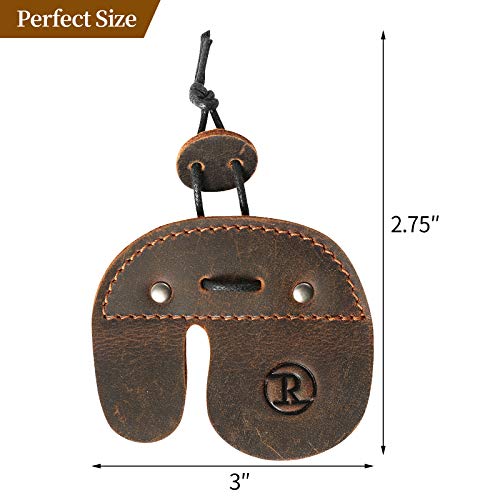 Ringsun Leather Archery Finger Tabs,Handmade Archery Finger Guard for Shooting Practice Gear, Recurve Bow Fingers Tab - color: Bourbon Brown
