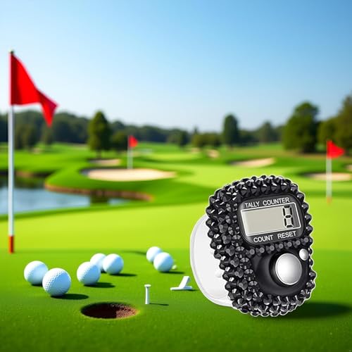 Electronic Tally Counter with Display, Resettable Portable Electronic Finger Counter for Golf, Track and Field, Lap Counting - color: Black