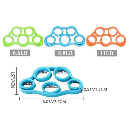 3 Resistance Level Finger Stretcher Exerciser, Grip Strength Trainer | Hand Grip Strengthener,Hand Exerciser,Forearm Exerciser Trainer Silicone Rings for Muscle & Rehabilitation