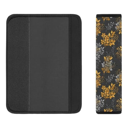 2 Pack Plant Gold Black Leaf Car Seat Belt Pad Universal Soft and Comfortable Harness Pads Strap for Adult Use, Most Cars, Easy Install (No Tool) - color: Pattern 274
