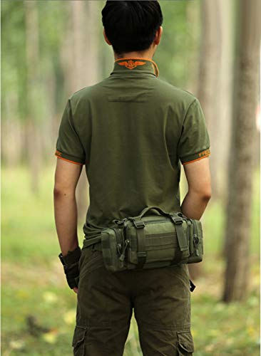 Utility 3P Military Tactical Duffle Waist Bags MOLLE Assault Shoulder Backpack Multifunction EDC Pouches Heavy Duty Fanny Packs (Army Green) - color: Army Green