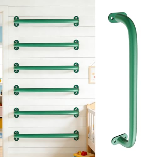 6 Packs Steel Monkey Bars for Kids, 21.5 Inch Backyard Climbing Play Set Accessories,Green DIY Monkey Bar kit with Screws for Backyard Swing Set Playground Equipment - color: Green, size: 6 Packs-C-21.5Inch