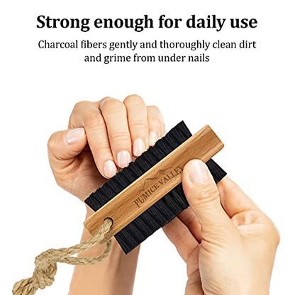 Travel Foot Care Kit – Callus Remover Foot Cream Travel Pack + Wooden Cleaning Finger Nail Brush with Nylon Charcoal Bristles & Hanging Rope