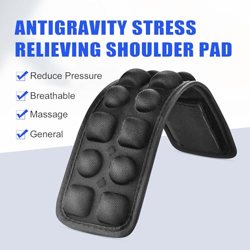 Antigravity Shoulder Strap Pad, Breathable Decompression Cushion with 3D Airbags, Universal Bag Strap Comfort Pad, Black