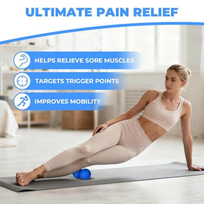 KYKJEYDD Peanut Massage Ball, Double Lacrosse Ball for Trigger Point | Silicone, Deep Tissue & Myofascial Release, for Neck, Back, Feet, Spine, Yoga & Office Use