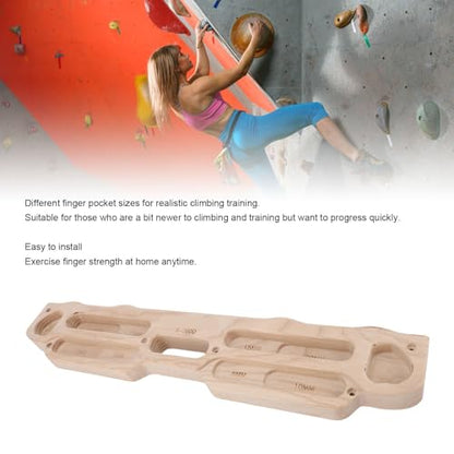 Alomejor Rock Climbing Hangboard, High Density Solid Wood Fingerboard for Bouldering Finger Strength Training and Pull Up at Home Gym