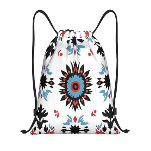 Drawstring Sports Backpacks - Lightweight Swim Gym Bags for Women Men String Sackpack for Beach Travel Yoga(Small, Traditional Native American Pattern) - color: Traditional Native American Pattern, size: Small