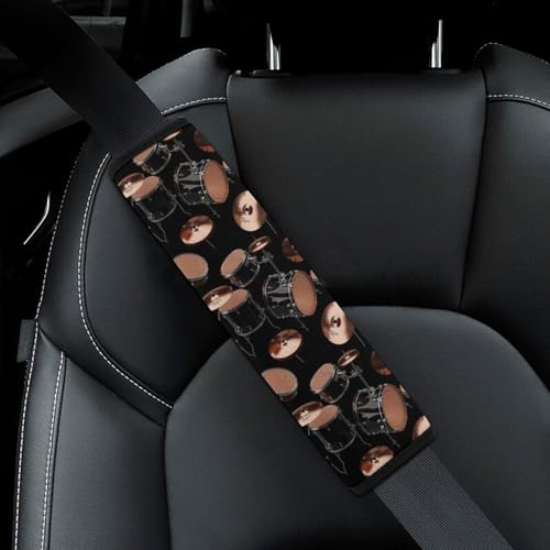 Universal Soft and Comfortable Drum Kit Classical Music Musical Instrument Print Seat Belt Shoulder Pad for Kids, Most Cars, 1 Pair Seat Belt Covers Cushion Anti-Slip Pad - color: Pattern 946