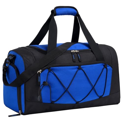 Vorspack 18 Inches Structured Gym Bag with Shoe Compartment, Blue | Lightweight & Water-Resistant, 6 Pockets, 28L Capacity, for Gym Sports Travel Weekender Overnight - color: Blue, size: 18 Inches