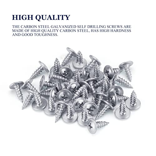 LONTAN 100 Pack #8 x 1/2" Phillips Truss Head for Drawer Slides Screws for Cabinet Glides Galvanized Carbon Steel Screws