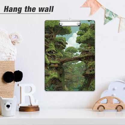 Rimilak Wood Clipboard, 8.5x11 Hardboard Clip Board,Jungle | Fun Design, Cute Custom Pattern, 9 x 12.5 in Letter Size for Classroom, Teachers, Kid, Woman, School & Office Supply - color: Jungle