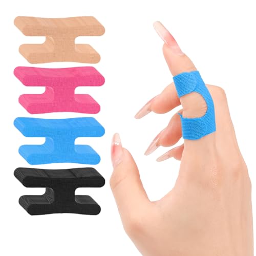 Kinesiology Tape for Fingers, 40 Pcs Elastic Cotton Precut Finger Tape for Fingers Pain Relief, Hypoallergenic & Breathabe, Latex-Free Finger Protectors, 4 Colors
