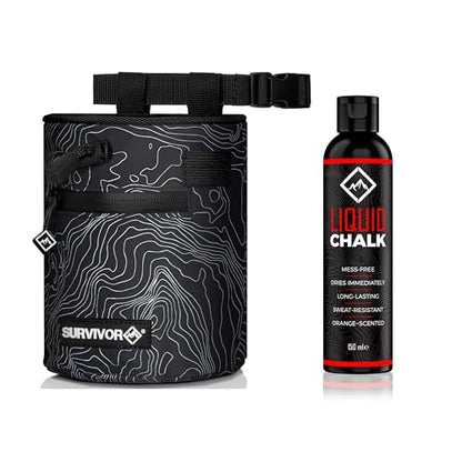 SURVIVOR Chalk Bag + 150ML Liquid Chalk Bundle
