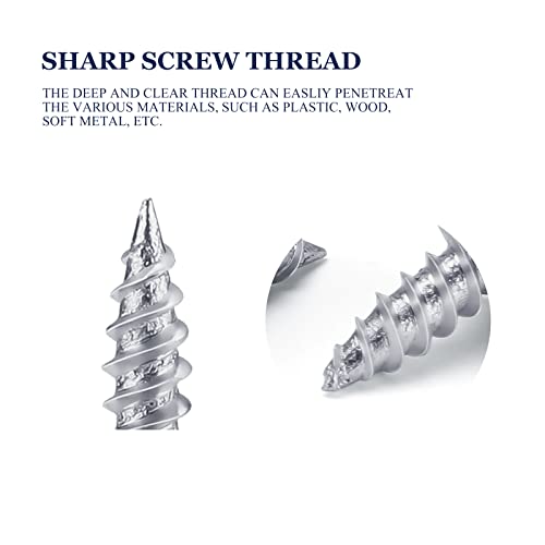 LONTAN 100 Pack #8 x 1/2" Phillips Truss Head for Drawer Slides Screws for Cabinet Glides Galvanized Carbon Steel Screws