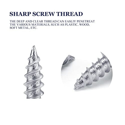 LONTAN 100 Pack #8 x 1/2" Phillips Truss Head for Drawer Slides Screws for Cabinet Glides Galvanized Carbon Steel Screws