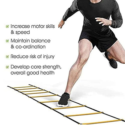 Agility Ladder for Speed Training - Fixed 2.55M Agility Ladder with Cones, Ideal for Rugby, Boxing, Lacrosse, and Tennis - Enhance Your Athletic Performance (5.1M) - size: 5.1M