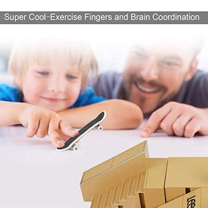 Skate Park Kit, Bigger Skate Park Kit Ramp Parts for Finger Skateboard Fingerboard Ramp Skate Park Kit Part Training Props with 3 Finger Decks 2 Finger Bike A Pair Skates Scooters - color: 8pcs