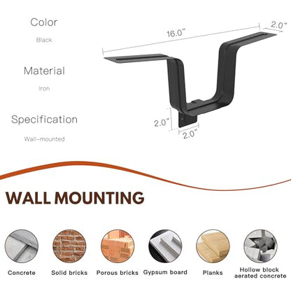 YOWOS Wall Mounted Shoe Rack, 6 Pack Floating Sneaker Display Shelf, Iron Wall Shoe Holder for Shoes, Boots, Heels, Space Saving Organizer (Black/White) (Black) - color: Black