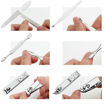 Nail Clippers Set Men Personal Care Tools Accessories Professional Manicure Pedicure Kit with Travel Case Nail Grooming Kit Gifts for Men Women Father Mother - color: Black-18pcs