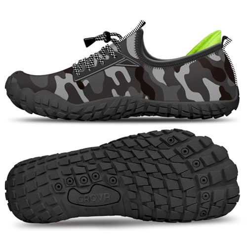 Built-in Heel Grips Water Shoes for Kids Girls Boys Hiking Wide Barefoot Swim Beach Pool Big Kid - color: Classic Camouflage, size: 6 Big Kid