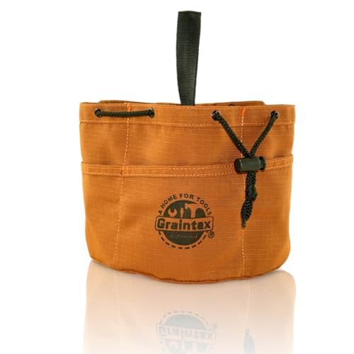 Graintex 18 Pockets Grab Bag Rip-stop Canvas Drawstring Closure, Small Part Organizer Pouch, Small Tools, Screws, Parts, Parachute Tool Bag for Efficient Storage - Tan - color: Tan