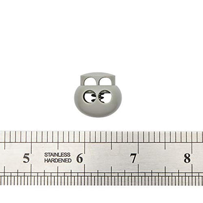 DYZD Plastic Cord Lock End Toggle Double Hole Spring Stopper Fastener Slider Toggles End (Grey 10PCS) - color: Grey