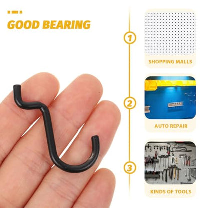 24pcs Compact J Hooks Pegboard Tool Holder Heavy Duty Hanging Board Hooks for Garage Workshop Pegboard Organizer Accessories