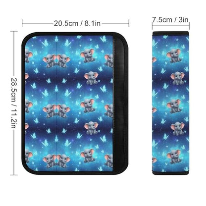 Universal Fit Seat Belt Shoulder Pad for Adult Use, Most Cars, 2 Pack Cute Butterfly Elephant Harness Pads Strap Pressure Relief - color: Pattern 686
