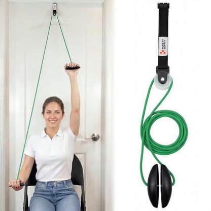 PurePT Premium Shoulder Pulley for Physical Therapy - Premium Nylon & Strong Handles | Free Expert-Guided Workouts | Over-the-Door Pulley for Shoulder Rehab | Easy Set-Up Pulleys for Shoulder Rehab