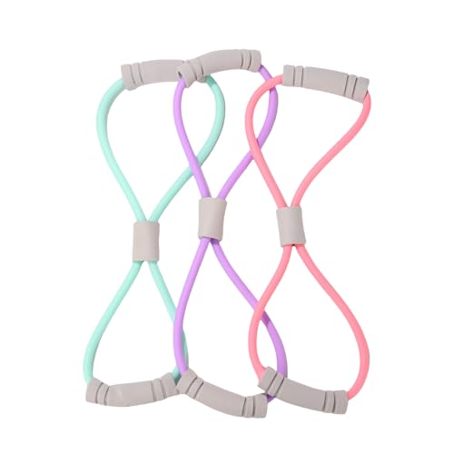 ANIS·KEAAR 3 Colors Figure 8 Resistance Band - Elastic Fitness Rope for Arm, Back, Shoulder & Full-Body Workouts and Foot, Leg, Hand Stretcher for Yoga, Pilates, Physical Therapy & Home Gym Exercise.