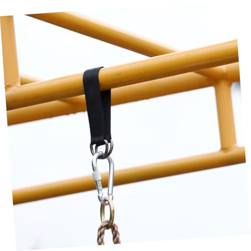 Happyyami 4 Pcs Outdoor Swing Connecting Straps Heavy Duty Carabiner Alternatives Nylon Suspension Belts for Tree Swing Hammock and Fitness Equipment
