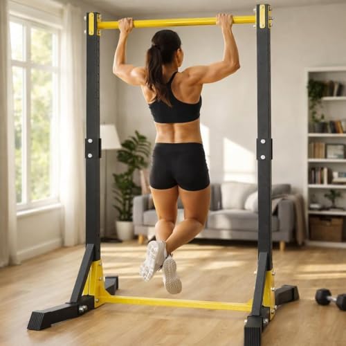 Ultimate Portable Pull Up Bar & Dip Station Free Standing Calisthenics Bars w/ 400LBS Capacity, 11 Height Settings - Multifunctional Equipment for Outdoor and Home Use