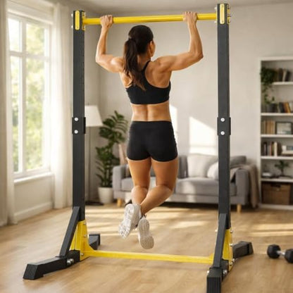 Ultimate Portable Pull Up Bar & Dip Station Free Standing Calisthenics Bars w/ 400LBS Capacity, 11 Height Settings - Multifunctional Equipment for Outdoor and Home Use
