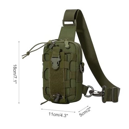 MiOYOOW Tactical Sling Bag, Waterproof Chest Pack Adjustable Crossbody Backpack for Men Women Outdoor Sports Climbing Camping - color: Green