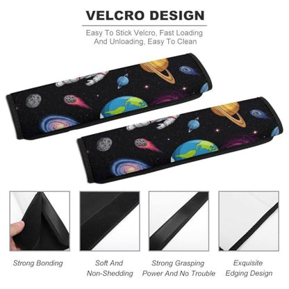 2PCS Space Planet Galaxy Astronaut Car Seat Belt Pad Universal Fit Seat Belt Covers Cushion for Kids, Car Seats Pushchair Strollers High Chair Pushchair, Easy Install (No Tool) - color: Pattern 336