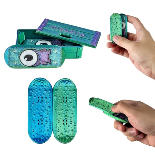 3D Printed KickFlips Magnetic Mini Fingerboard Infinity Slider Fidget Toy,Skateboard Fidgets with Storage Crate,Stress-Relieving and Portable Toy for Adults - color: Colorful-e
