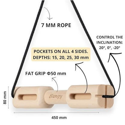 Portable Hangboard – Compact Travel Fingerboard for Strength Training & Warm-Up Durable Design | Perfect for Home & On The Go - style: Hangy