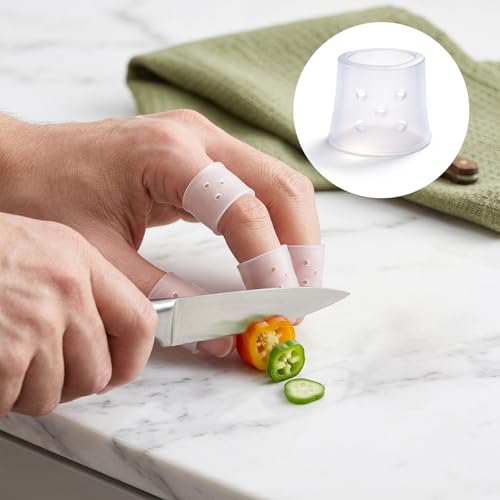 12pcs Finger Covers for Skin Picking, Reusable Breathable Silicone Protection Anti Nail Biting Gloves, Finger Protection Sleeves for Anti-Scratch, Cracked Hands - Clear