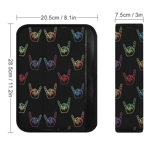 1 Pair Universal Fit Seat Belt Cover for Elderly Support, Most Cars, ASL I Love You Sign Language Seat Belt Cushion, Neck and Shoulder Support - color: Pattern 221
